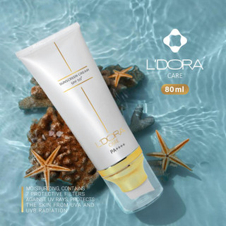 کرم لدورا ضدآفتاب +SPF50 بی رنگ مناسب انواع پوست ۸۰ میلی لیتر