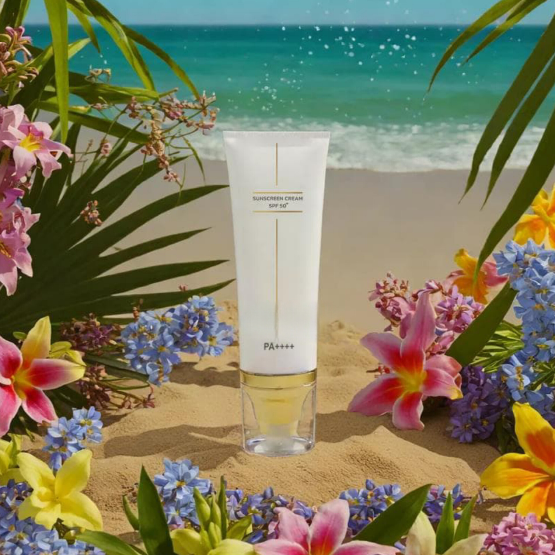کرم پنبه ریز ضدآفتاب +SPF50 بی رنگ مناسب انواع پوست ۸۰ میلی لیتر